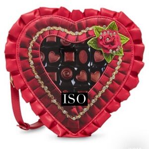 ISO. Betsey Johnson Chocolate candy heart handbag purse.